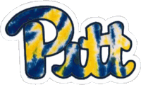 a blue and yellow tie dye logo for the pittsburgh pirates