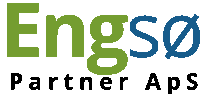 a green and blue logo for engso partner aps on a white background