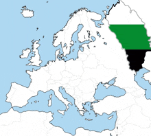 a black and white map of europe with a green outline