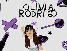 a poster for olivia rodriguez shows a girl with a butterfly wing