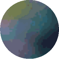 a pixel art drawing of a blue circle