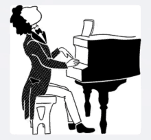 a man in a tuxedo is playing a piano