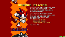 a choose player screen for sonic the hedgehog with dark94