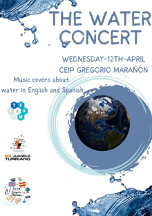 a poster for the water concert which takes place wednesday 12th april