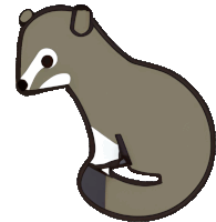 a drawing of a badger with a black outline