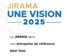 a poster that says jirama une vision 2025 on it .