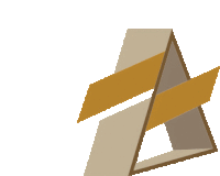 a triangle with a yellow stripe on the side