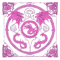 a pink dragon is in the center of a circle with other dragons