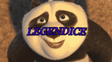 a panda bear with the word legendice on the bottom right