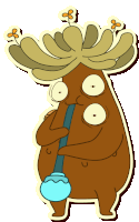 a cartoon character is smoking a bong with flowers growing out of it 's head