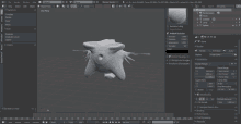 a 3d model of a monster is being created in a blender program