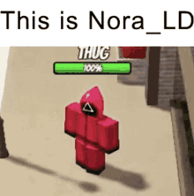 a picture of a person in a video game with the words `` this is nora ld '' at the bottom .