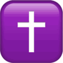 a purple square with a white cross in the center