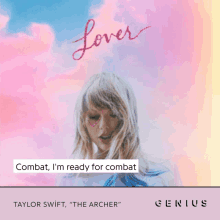 a poster for taylor swift 's album lover shows a woman on the cover