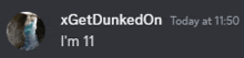 a screenshot of a message from xgetdunkedon