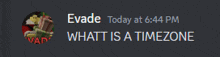 a message from evade today at 6:44 pm