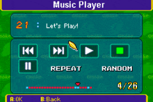 a screenshot of a music player with the number 21 at the top