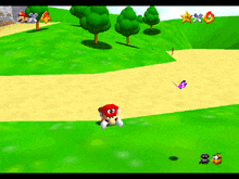 a screenshot of a video game where mario is playing a game of golf