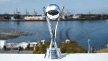 a silver trophy with the word argentina on the front