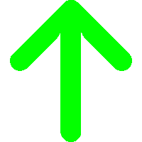 a green arrow pointing up with a white background