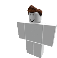 a white roblox character with brown hair and a smiling face