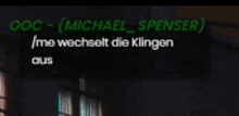 a screenshot of a video game says michael spenser