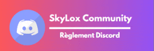 a logo for skylox community shows a discord icon