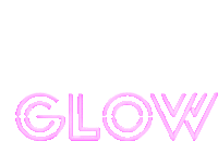 the word glow that is pink on a white background