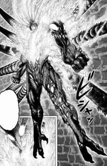 a black and white drawing of a monster from one punch man