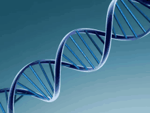 a blue dna molecule against a blue background