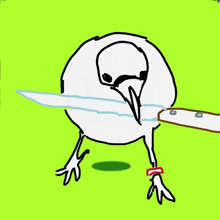 a drawing of a bird holding a knife that says supreme