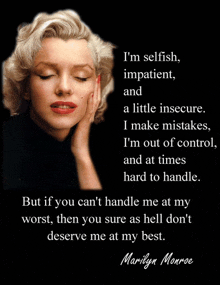 a picture of marilyn monroe with a quote about her