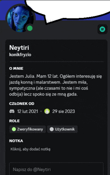 a screenshot of a person named neytiri 's profile