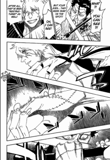 a black and white image of a bleach manga page