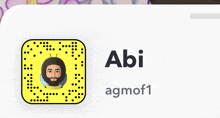 a snapchat profile for abi agmof1 with a picture of a man