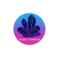 a logo for crypto treasure with a purple and blue gradient background