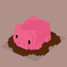 a pixel art drawing of a pig laying in the mud