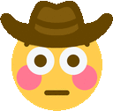 a smiley face wearing a cowboy hat and blush .