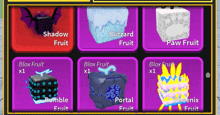 a display of different types of fruits in a game