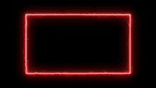 a red neon frame is glowing in the dark