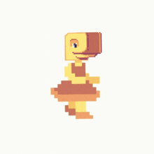 a pixel art drawing of a turtle in a dress