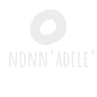 a white logo for nonn ' adele with a circle in the center