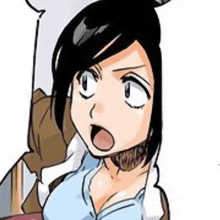 a close up of a cartoon girl with a surprised look on her face