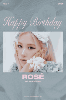 a birthday card for rosé of blackpink