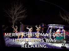 a merry christmas doc hope yours was relaxing greeting card