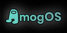 a black background with the word amogos in blue