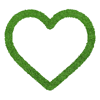 a heart made out of green grass on a white background .