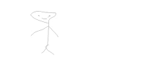 a drawing of a stick figure with a smile on its face