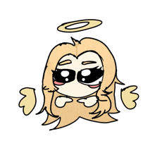 a cartoon angel with a halo on her head