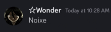 a black background with the words wonder today at 10:28 am noixe